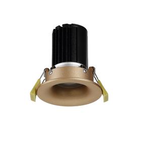DM201562  Bruve 12 Tridonic powered 12W 2700K 1200lm 12° LED Engine,350mA , CRI>90 LED Engine Champagne Gold Fixed Round Recessed Downlight, Inner Glass cover, IP65